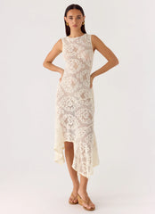 Janayia Midi Dress - Ivory