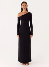 Jordana Twist Maxi Dress - Black