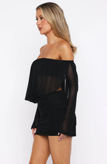 After Glow Long Sleeve Mini Dress Black