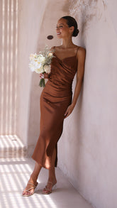 Monte Midi Dress - Brown
