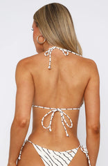 Golden Hour Bikini Top Cream/Choc Stripe