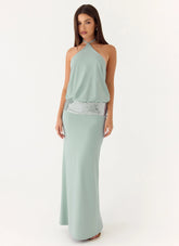 Marcie Halter Maxi Dress - Mint