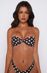 Kaya Bikini Top Choc/Cream Polka Dot