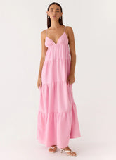 Lotty Linen Maxi Dress - Pink