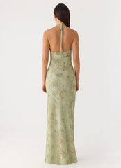 Ultra Quiet Halter Maxi Dress - Wispy Fern
