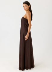 Kayleigh Strapless Maxi Dress - Chocolate Torte