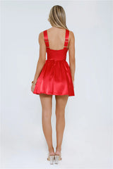 It Girl Confidential Satin Mini Dress Red
