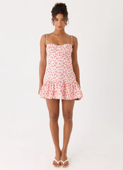 Loulette Mini Dress - Porcelain Rose