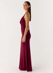 Eyes Closed Maxi Dress - Dark Cherry