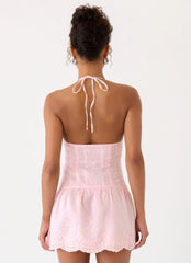 Non Stop Halter Mini Dress - Pink