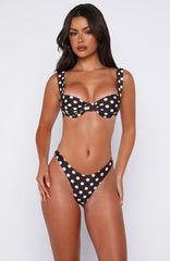Balia Bikini Top Choc/Cream Polka Dot