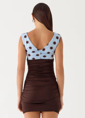 Times Two Mini Dress - Chocolate Dot