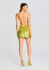Nara Feather Sequin Dress