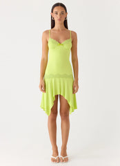 Queen Card Mini Dress - Lime