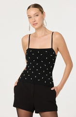 Adde Pearl Rhinestone Sweater Tank