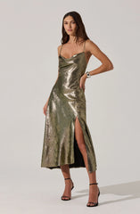 Gaia Metallic Midi Dress