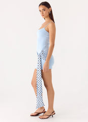 Hypnosis Mini Dress - Blue Mocha Dot