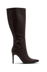 Ziggy Knee High Boots Chocolate Croc