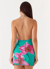 Orion Beaded Chiffon Mini Dress - Petal Reef