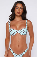 Balia Bikini Top Blue/Choc Polka Dot