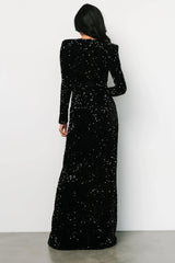 Madonna Sequin Maxi Dress | Black
