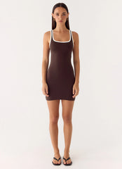 Kayla Mini Dress - Chocolate