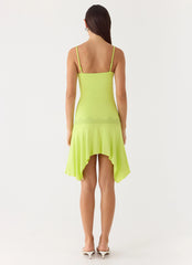 Queen Card Mini Dress - Lime