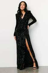 Madonna Sequin Maxi Dress | Black