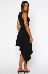 Worth My Time Midi Dress Black