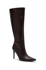 Ziggy Knee High Boots Chocolate Croc