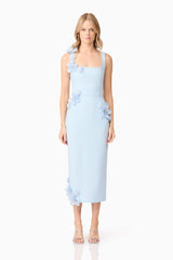 Chantelle 3D Midi Dress In Blue