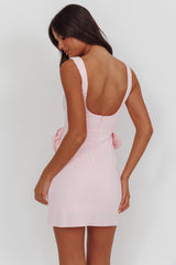 Goldy Rose Waist Decoration Mini Dress Pink