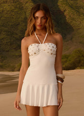 Sabelle Halter Mini Dress - White
