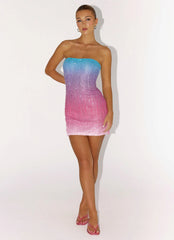 Step Closer Sequin Knit Mini Dress - Disco Ombre
