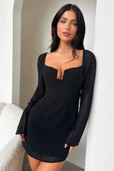 Charisma Long Sleeve Mini Dress - Black