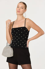 Adde Pearl Rhinestone Sweater Tank