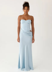 Emory Corset Maxi Dress - Blue
