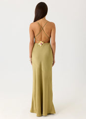 Darius Maxi Dress - Green Olive