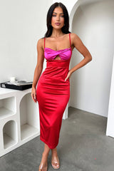 Krista Midi Dress - Red