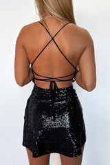 Olivia Dress - Black Sequin