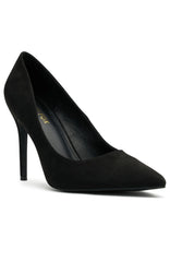 Alara Heels Black Faux Suede