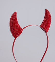 Wicked Glam Rhinestone Devil Horns Headband
