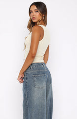 Nostalgic Nights Sequin Top Lemon