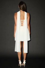 Laubrey White Floral Jacquard Mini Dress and Scarf Set