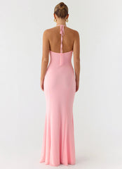 Jolin Halter Maxi Dress - Baby Pink