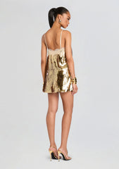 Olive Sequin Lace Dress