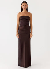 Champagne Skies Maxi Dress - Chocolate