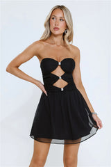 Sunset Solace Strapless Mini Dress Black