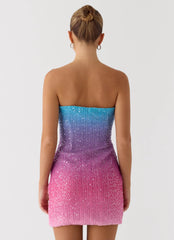 Step Closer Sequin Knit Mini Dress - Disco Ombre