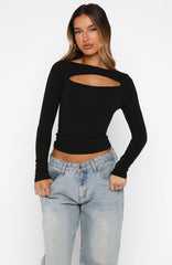 You Just Get Better Long Sleeve Top Black
